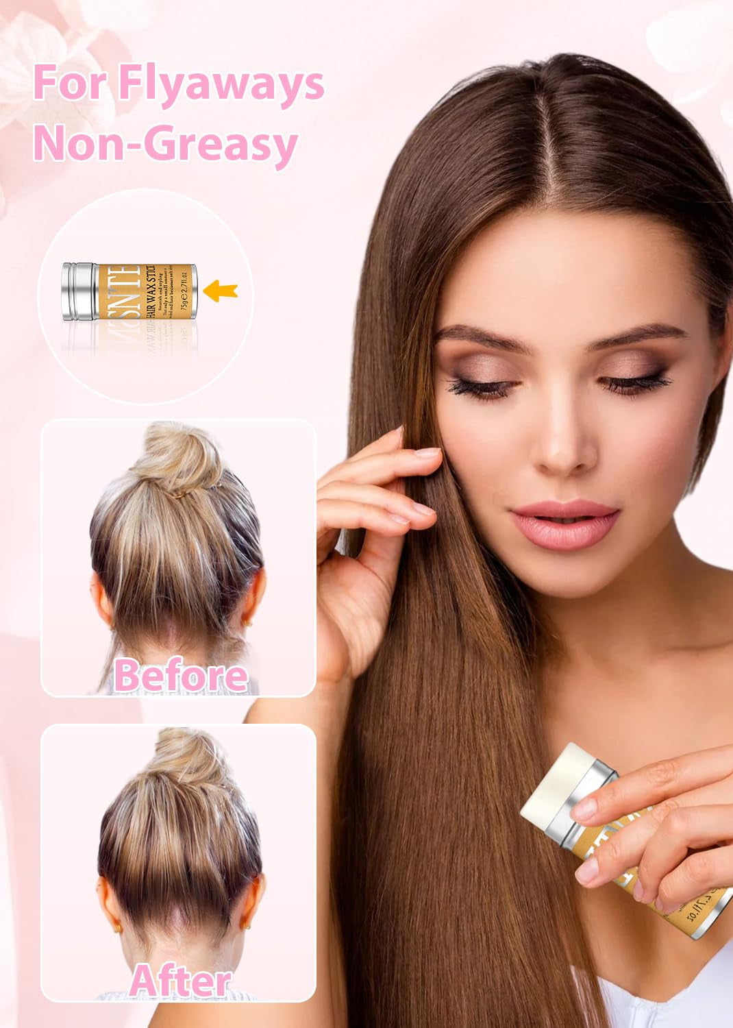 Hair Wax Stick & Slick Back Hair Brush