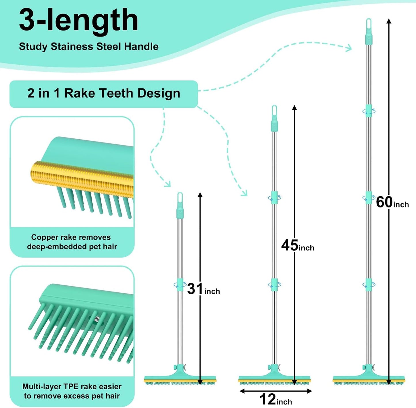 Carpet Rake for Pet Hair Removal
