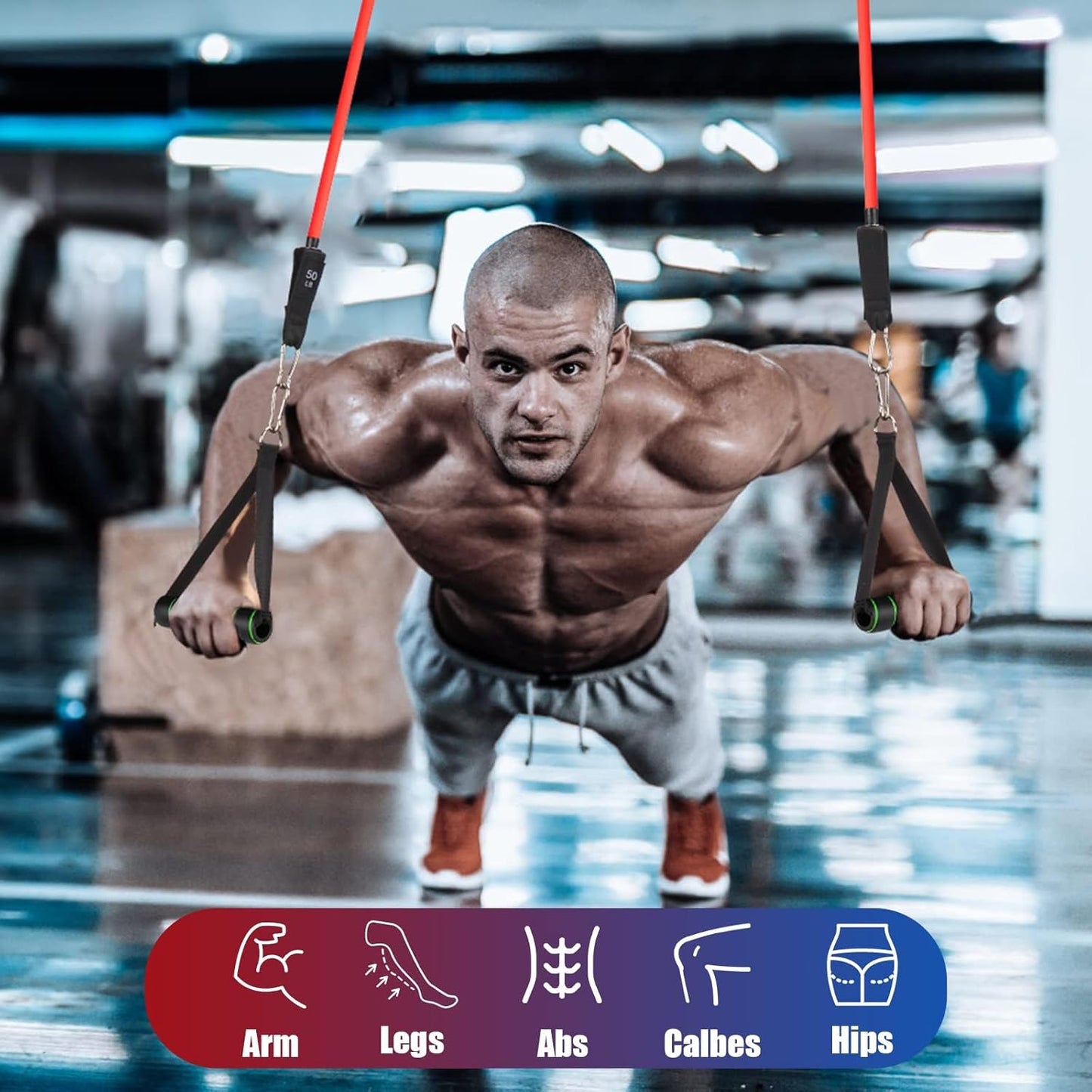 Exercise Resistance Bands with Handles for Working Out