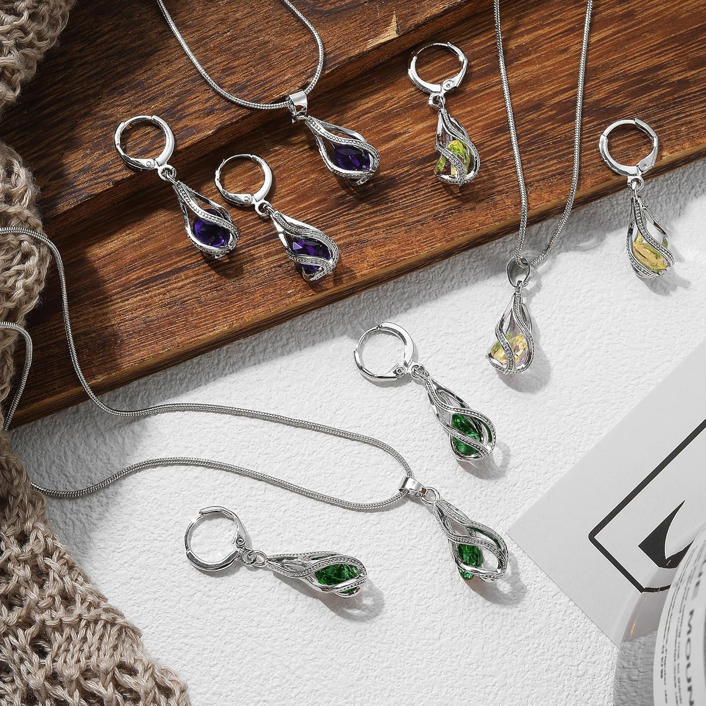 Silver Jewelry Sets for Women Rhinestone