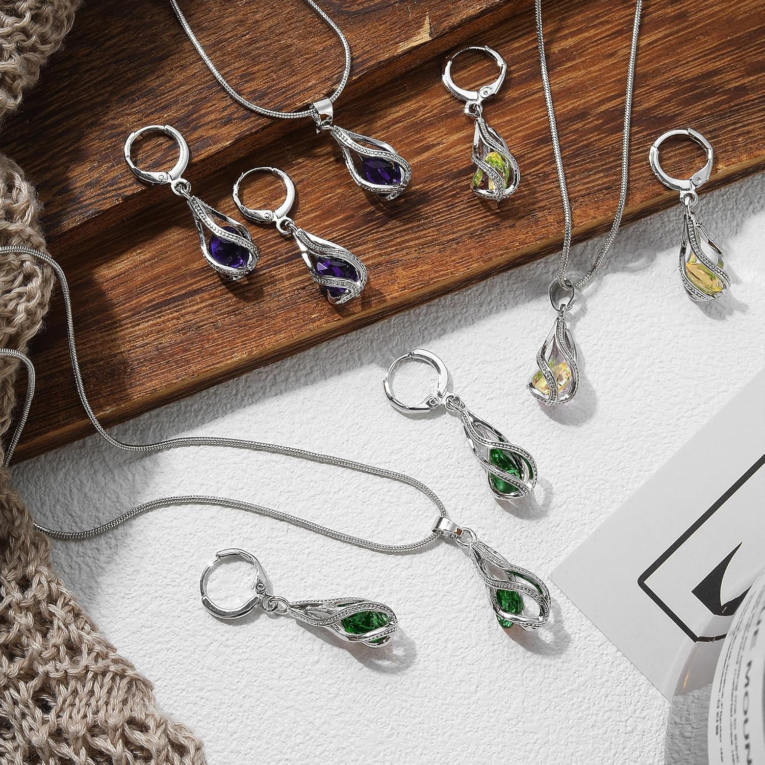 Silver Jewelry Sets for Women Rhinestone