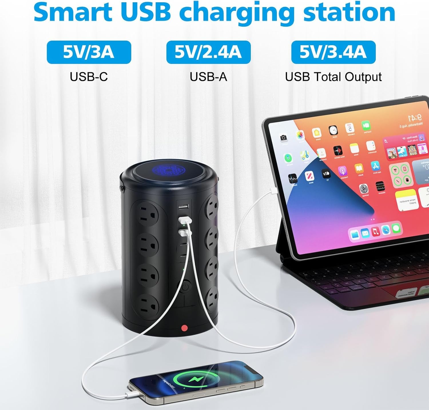 Tower Power Strip Surge Protector