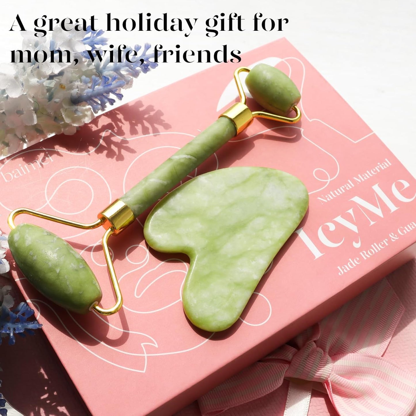 Icyme Gua Sha & Jade Roller Facial Tools Face Roller