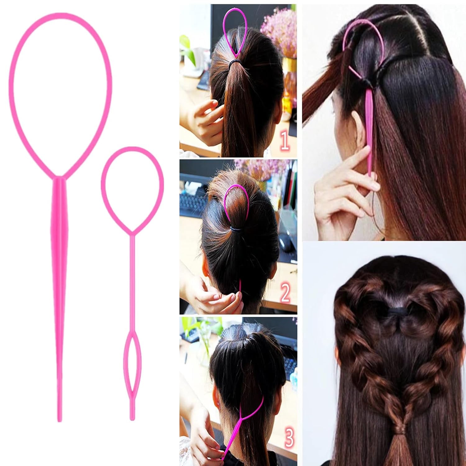 8Pcs Hair Brushes Set with 4Pcs Topsy
