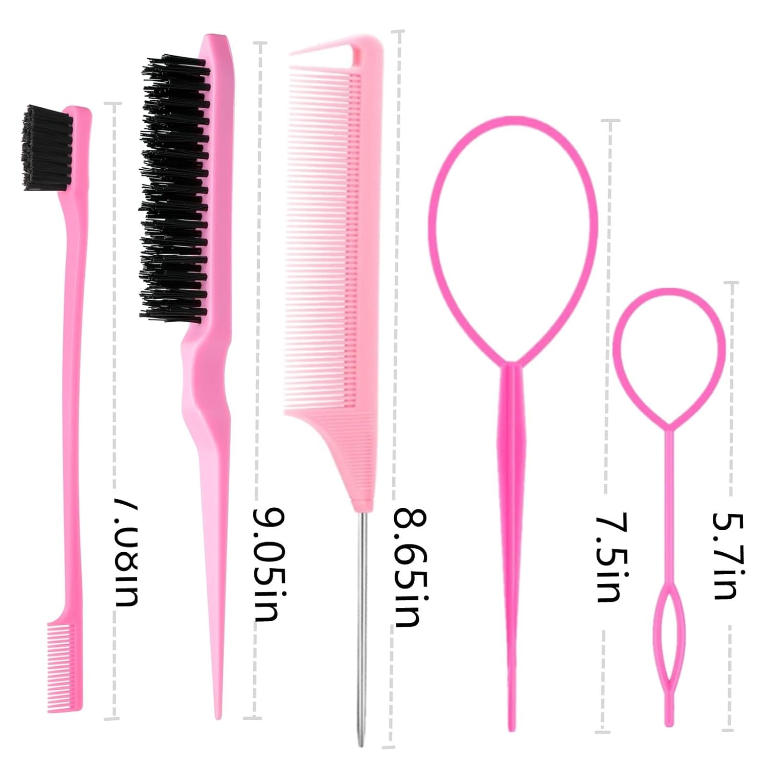 8Pcs Hair Brushes Set with 4Pcs Topsy
