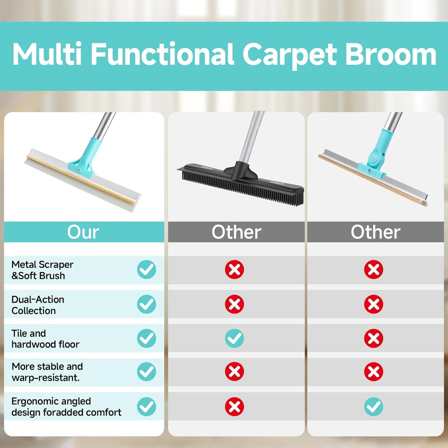 Carpet Rake for Pet Hair Removal Tool