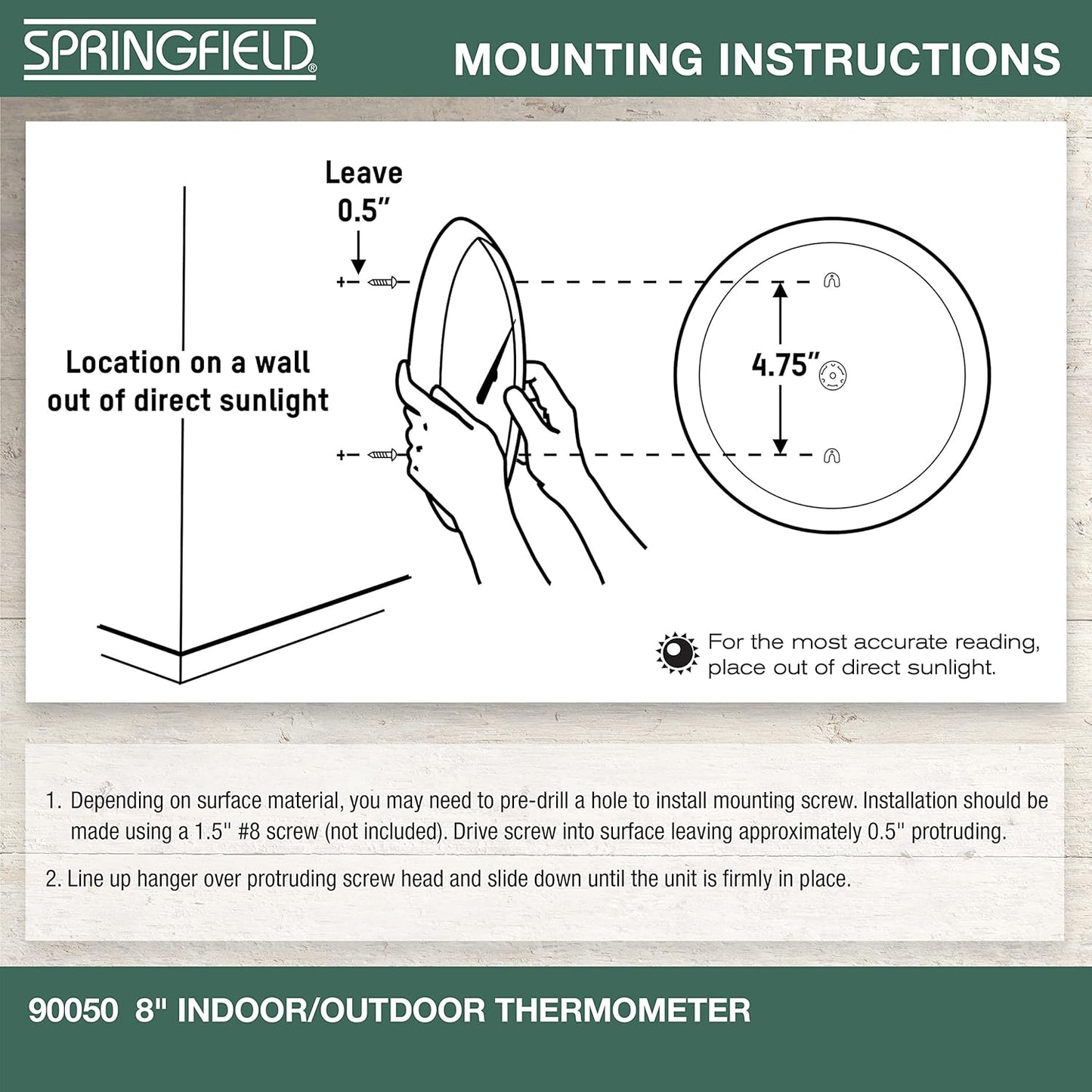 Indoor Outdoor Big and Bold Dial Thermometer