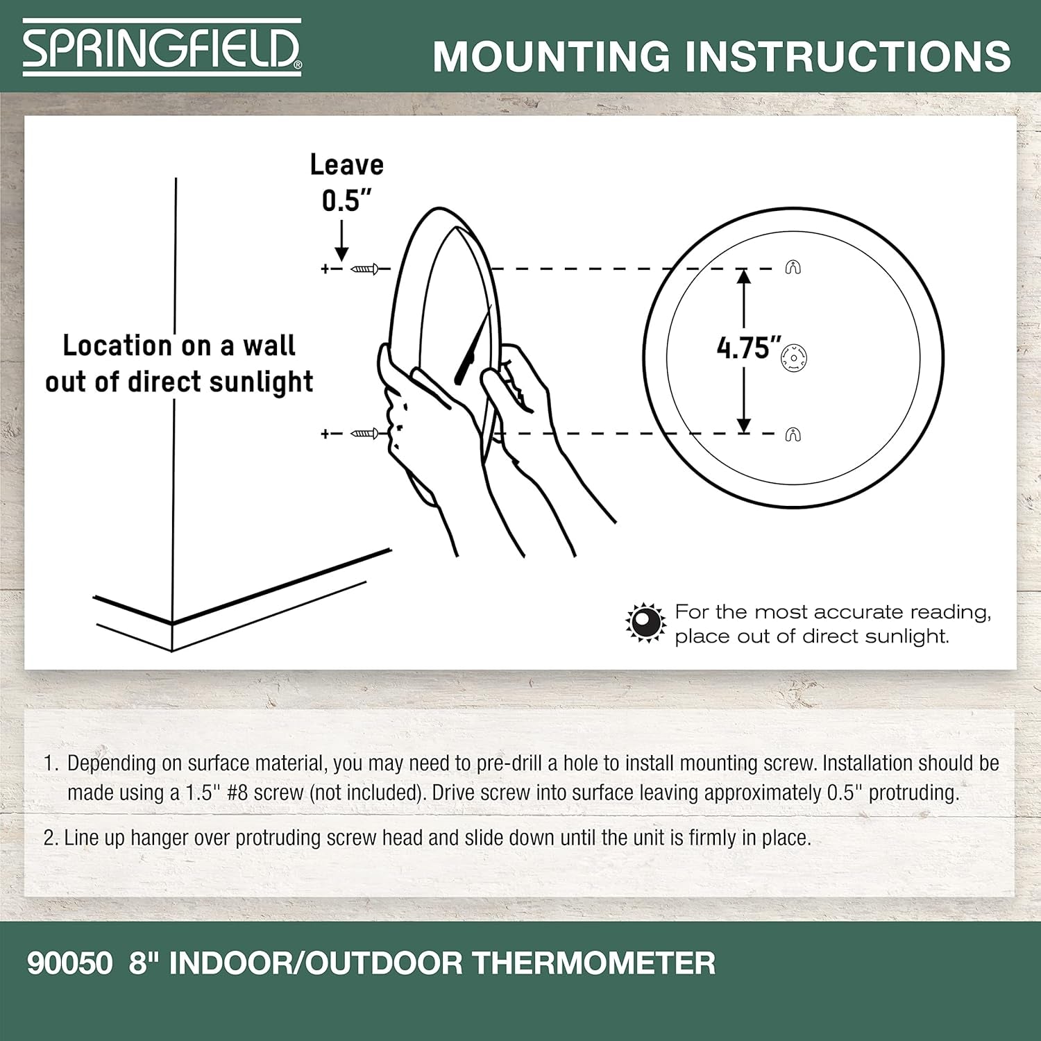 Indoor Outdoor Big and Bold Dial Thermometer