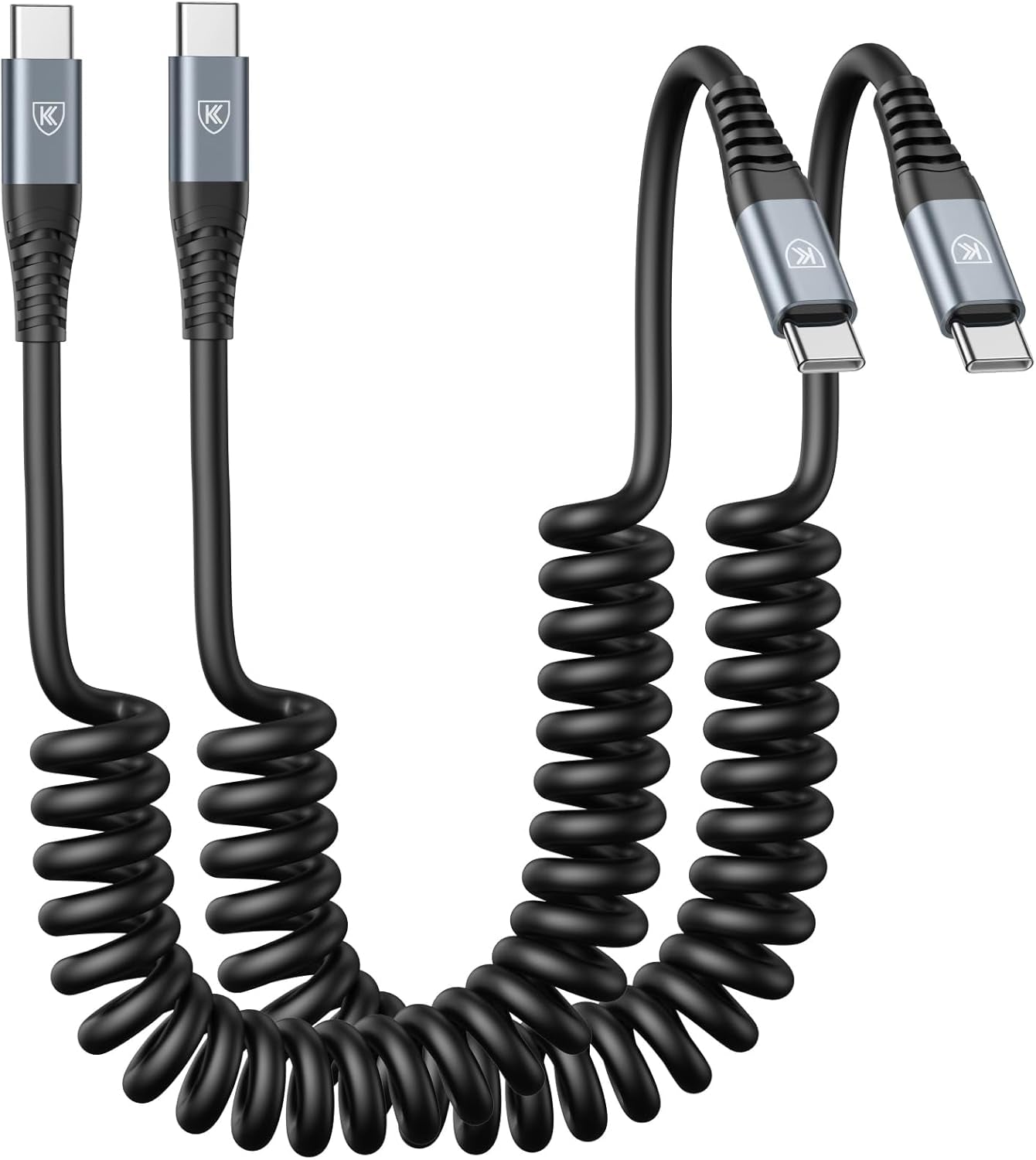 USB C to C Cable 3Ft 2Pack Coiled USB