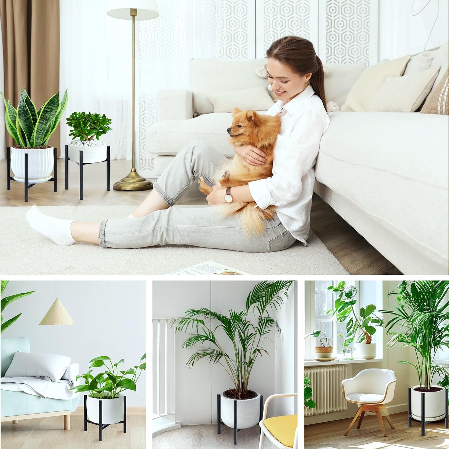 Plant Stand Indoor Adjustable, Metal Modern Plant Stands