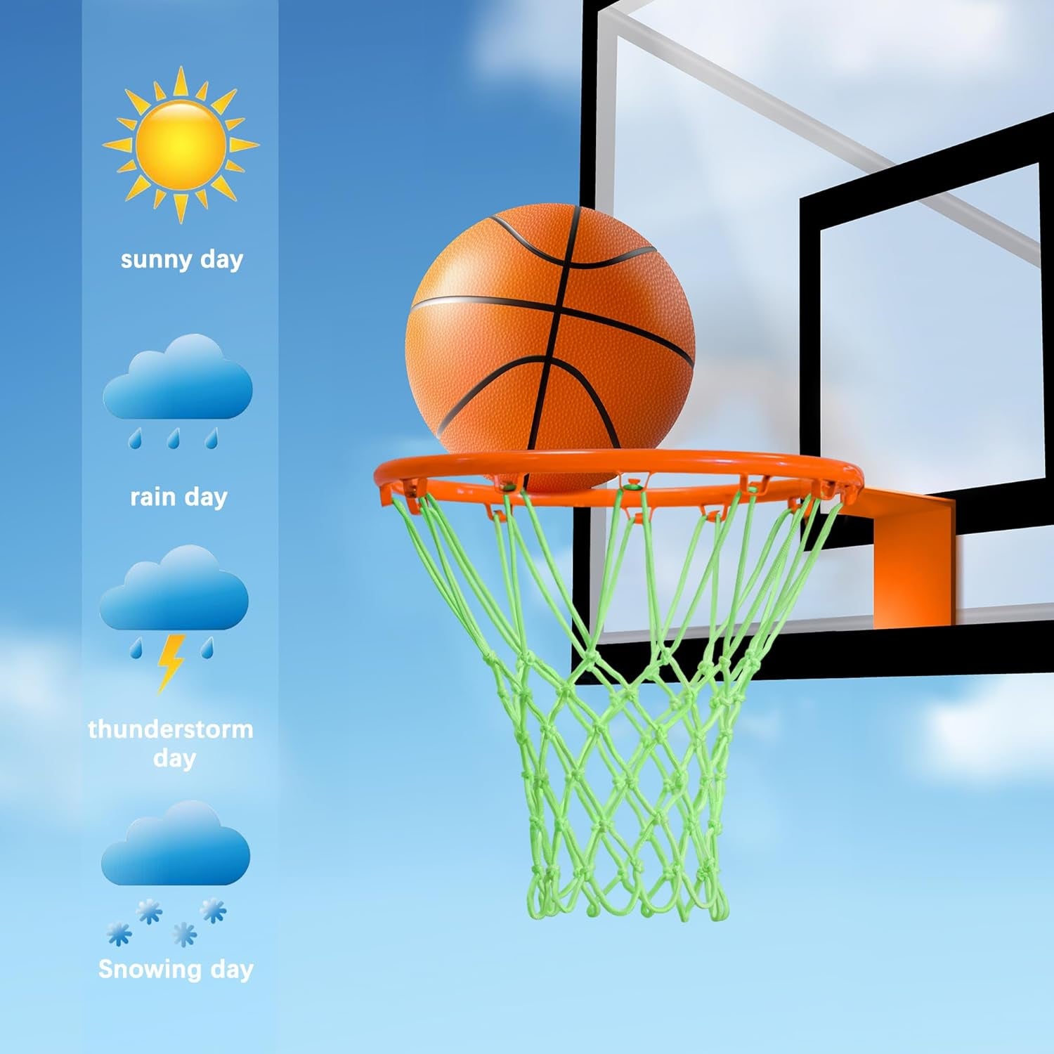 Basketball Net Outdoor, 2025 Upgrade All Weather