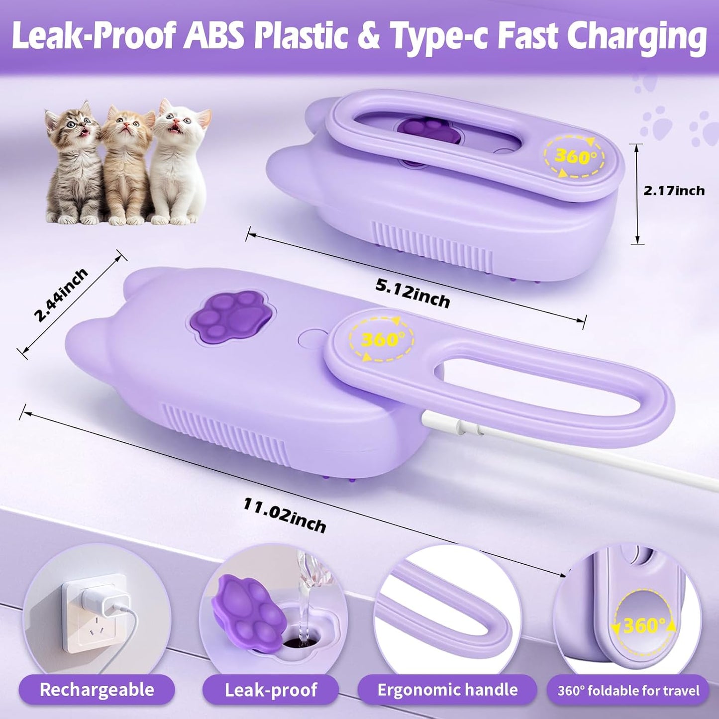 Pet Steam Brush for Dogs and Cats