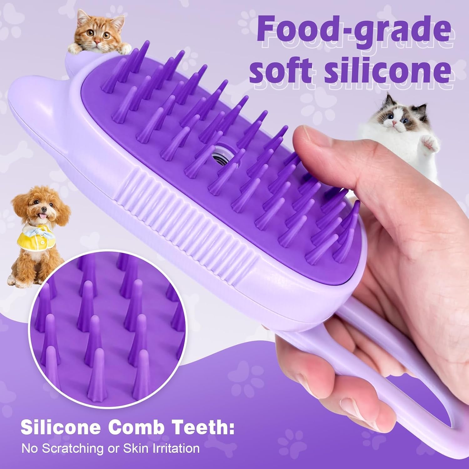 Pet Steam Brush for Dogs and Cats