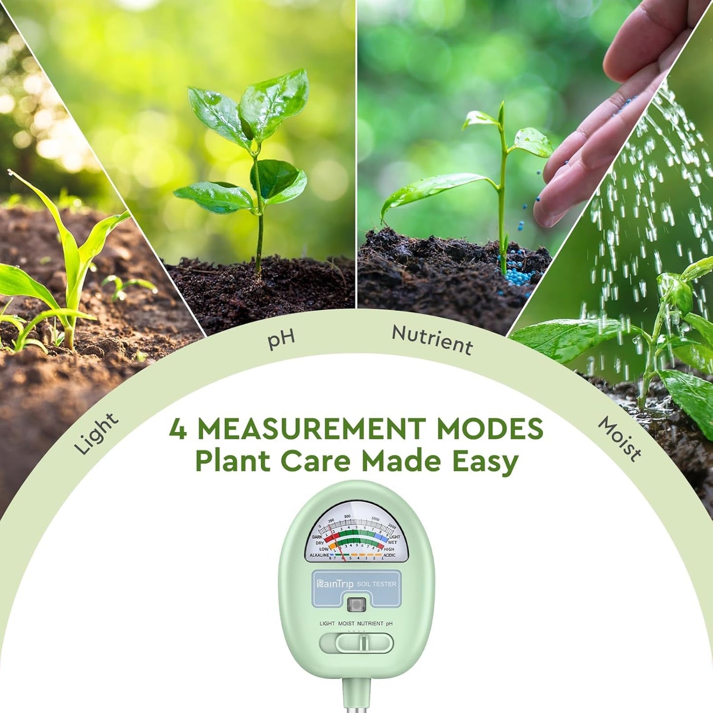 Soil Moisture Meter,4-In-1 Soil Ph Meter