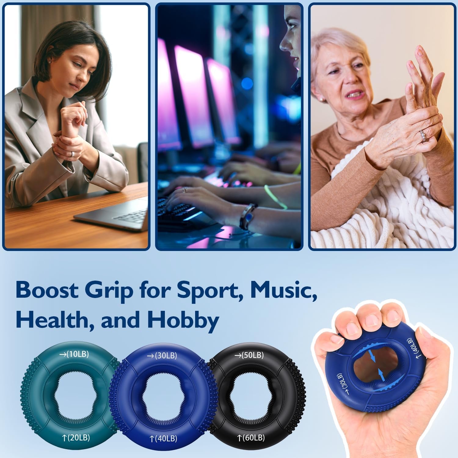 Grip Strength Trainer, Finger Exerciser