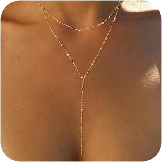 Lariat Gold Necklace for Women