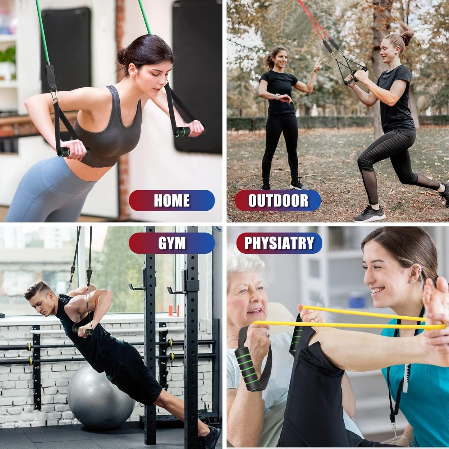 Exercise Resistance Bands with Handles for Working Out