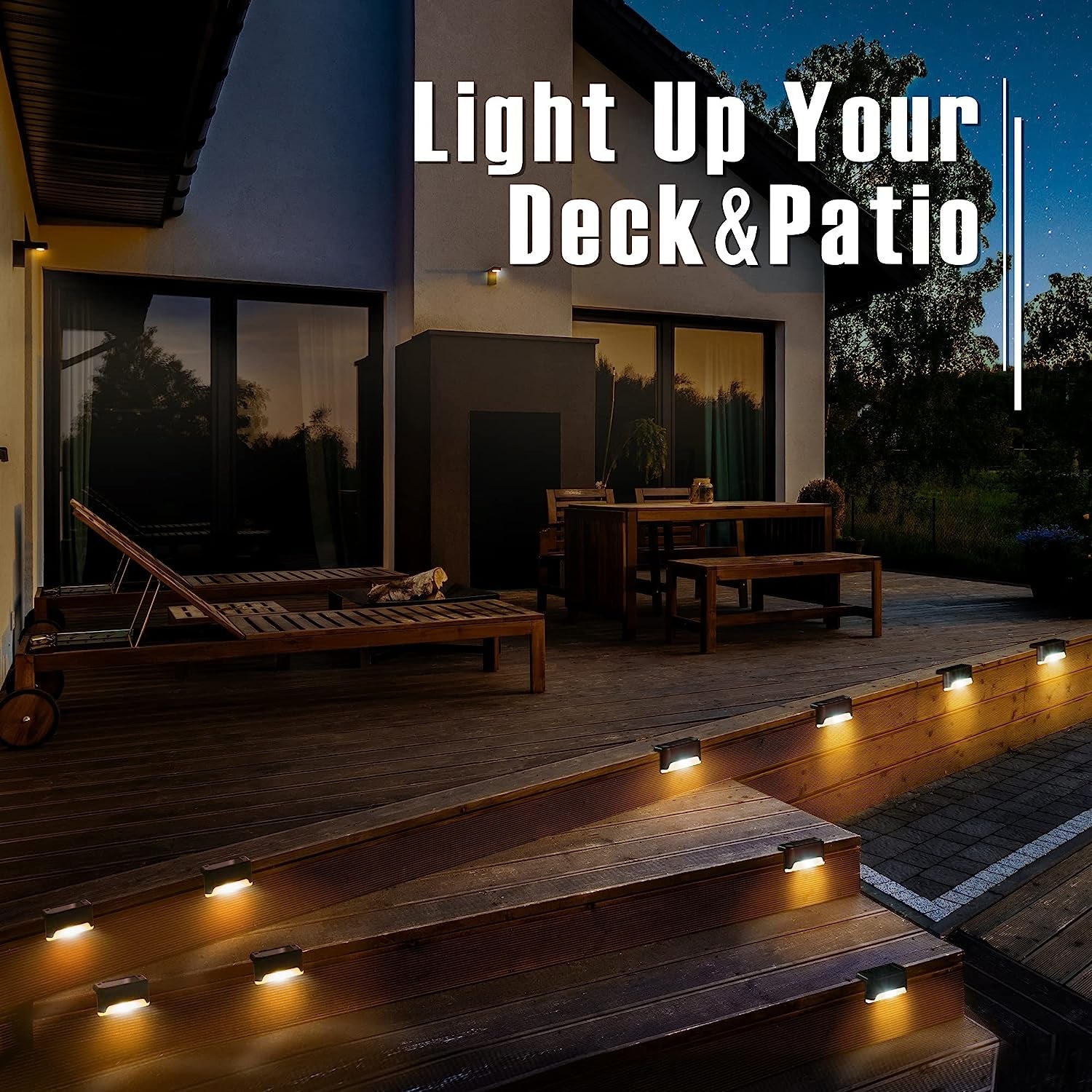 Led Solar Deck Lights, 16 Pack Waterproof for Outdoor Stairs