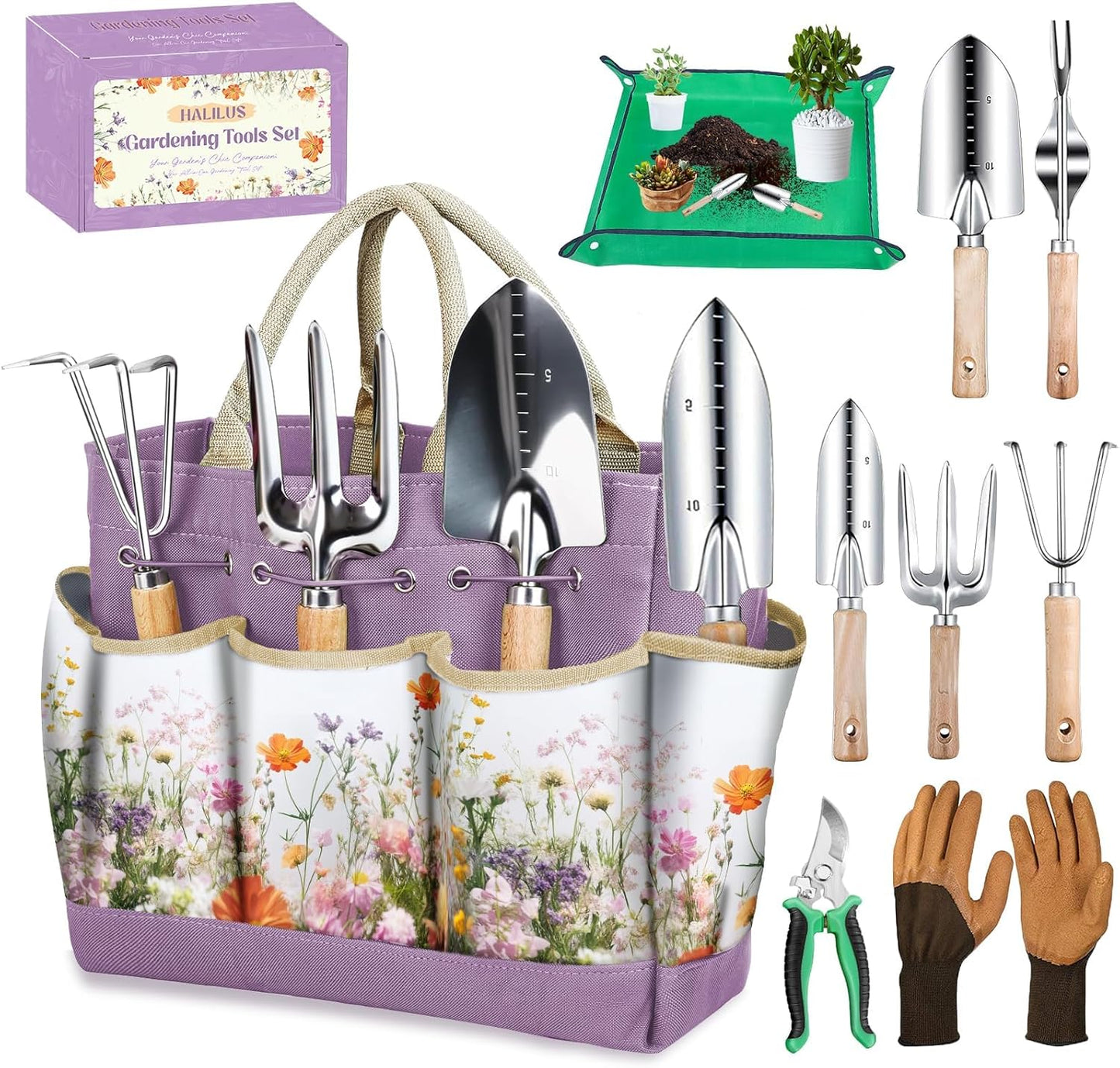 Gardening Tools 9-Piece Heavy-Duty Garden Tools Set