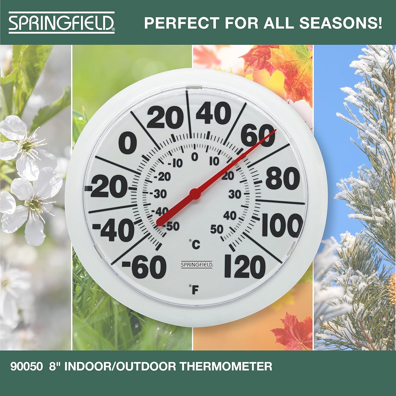 Indoor Outdoor Big and Bold Dial Thermometer