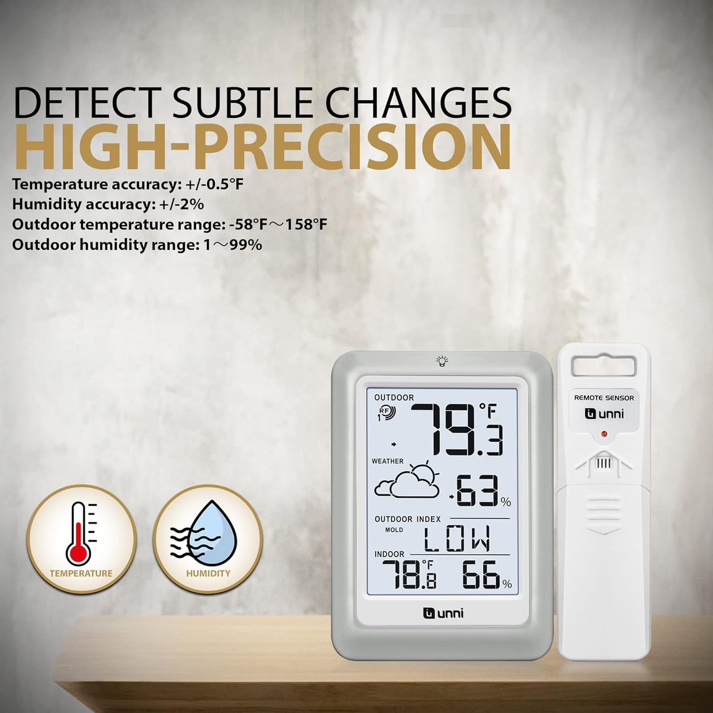 Indoor Outdoor Thermometer Hygrometer Wireless Weather Station