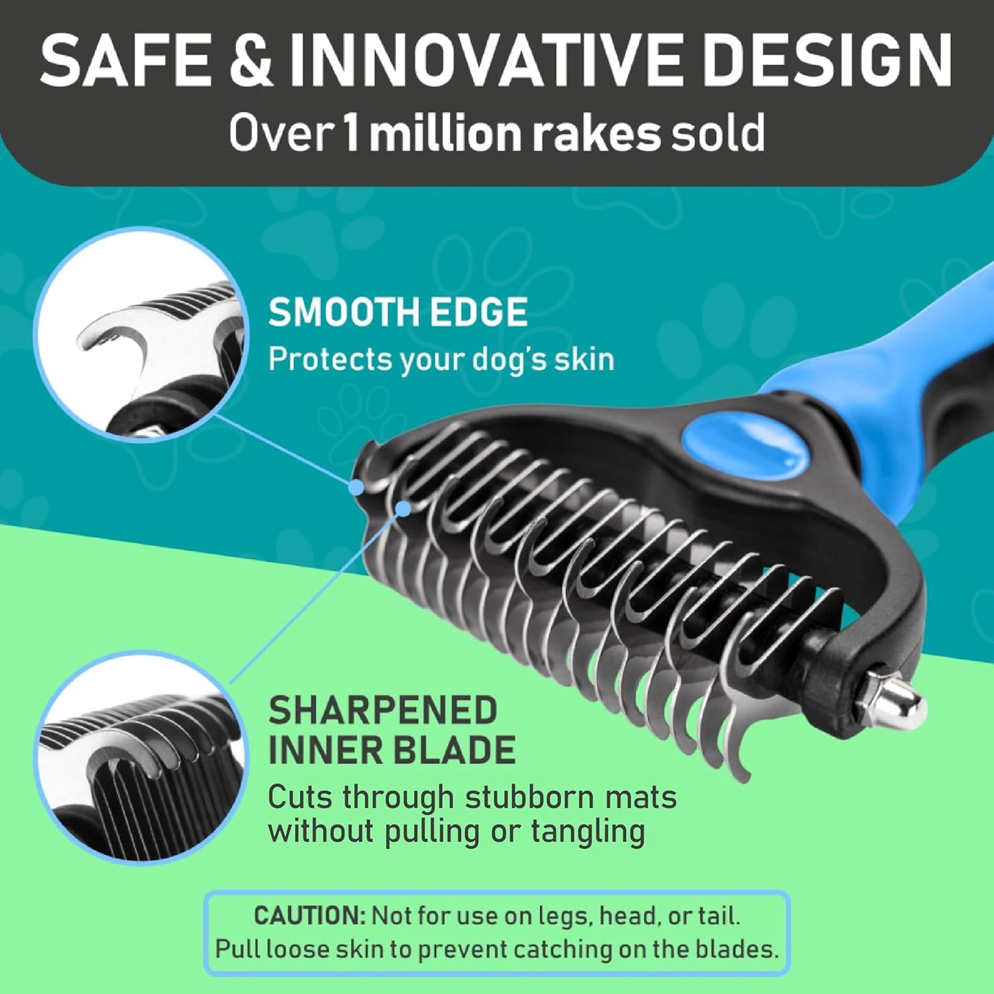 Original Pet Grooming Rake - Double-Sided Deshedding