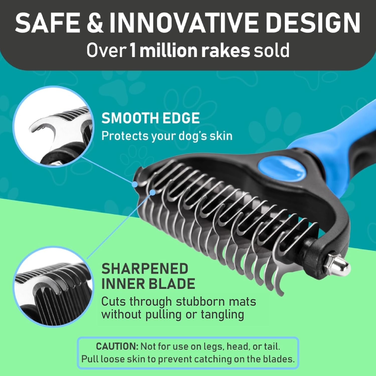 Original Pet Grooming Rake - Double-Sided Deshedding