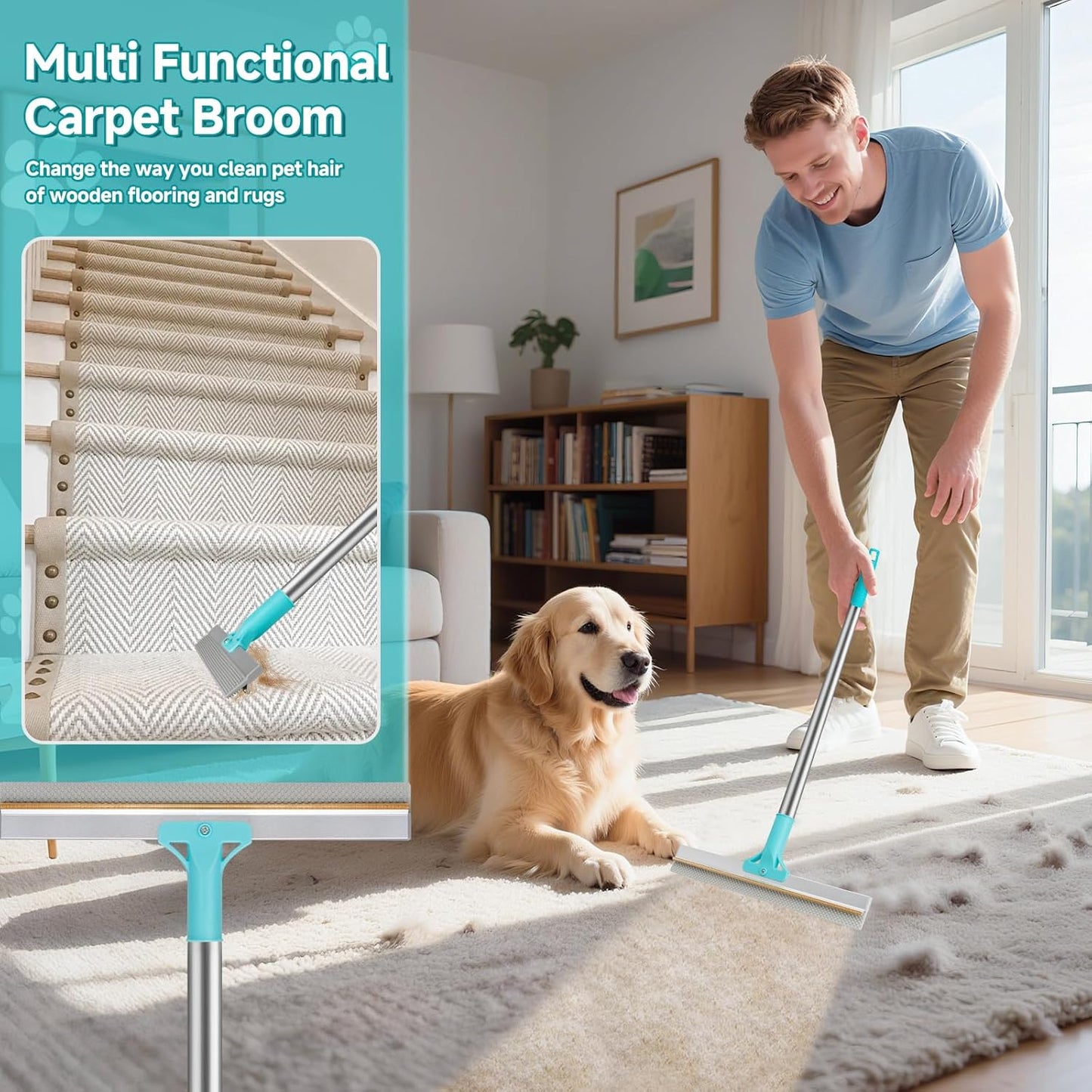 Carpet Rake for Pet Hair Removal Tool