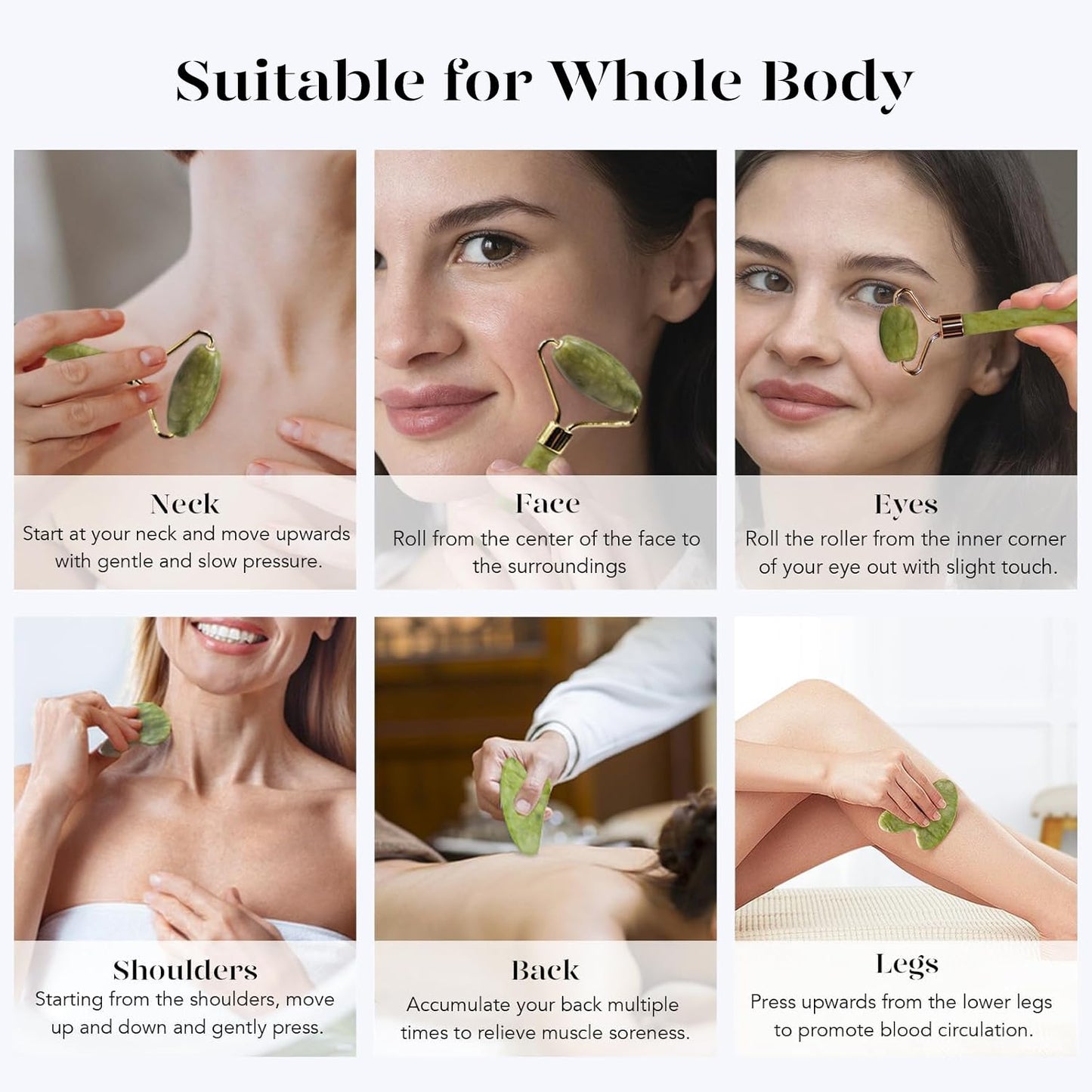 Icyme Gua Sha & Jade Roller Facial Tools Face Roller