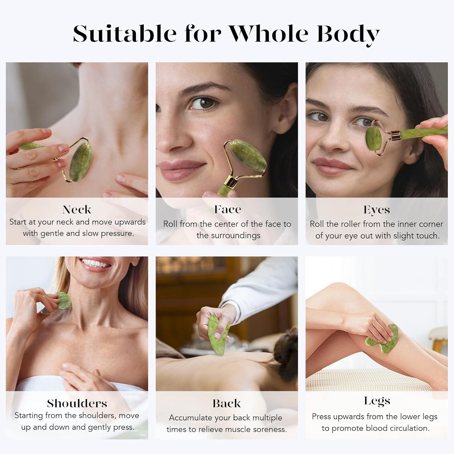 Icyme Gua Sha & Jade Roller Facial Tools Face Roller