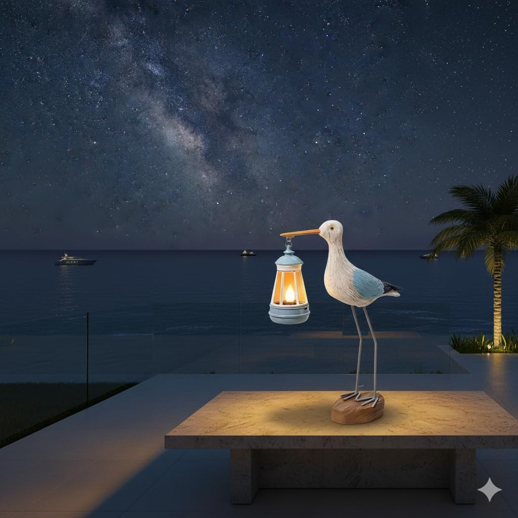 Solar Seagull Statues for Garden