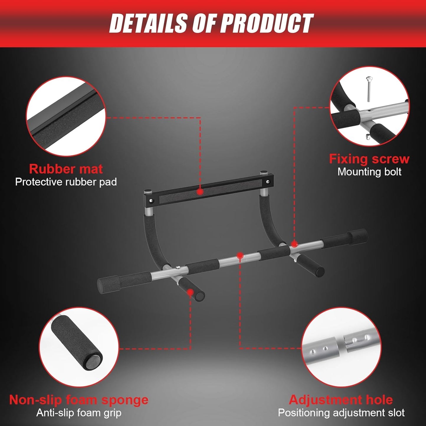 Pull up Bar for Doorway, Portable Pull-Up Bar