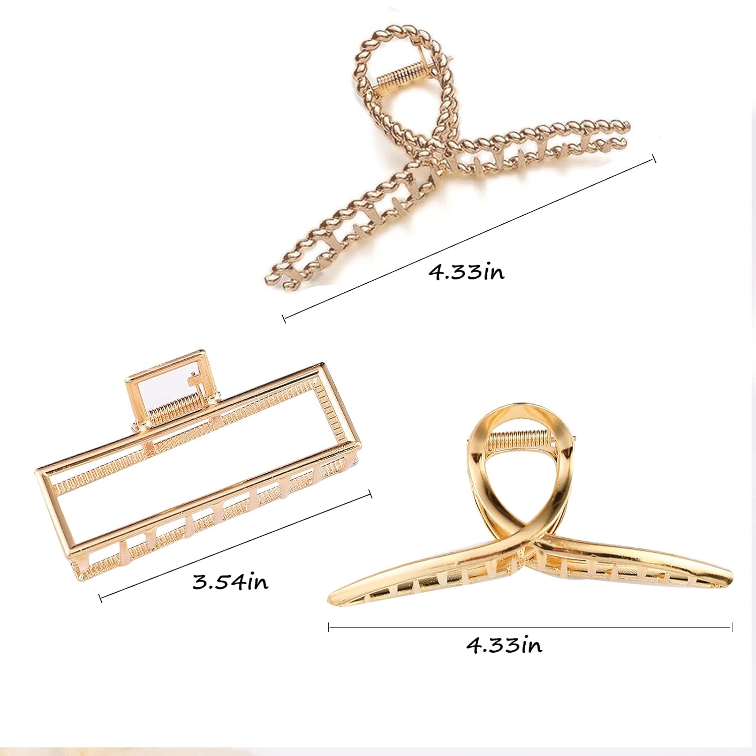 3 PCS Metal Large Claw Clips for Thick Heavy Hair