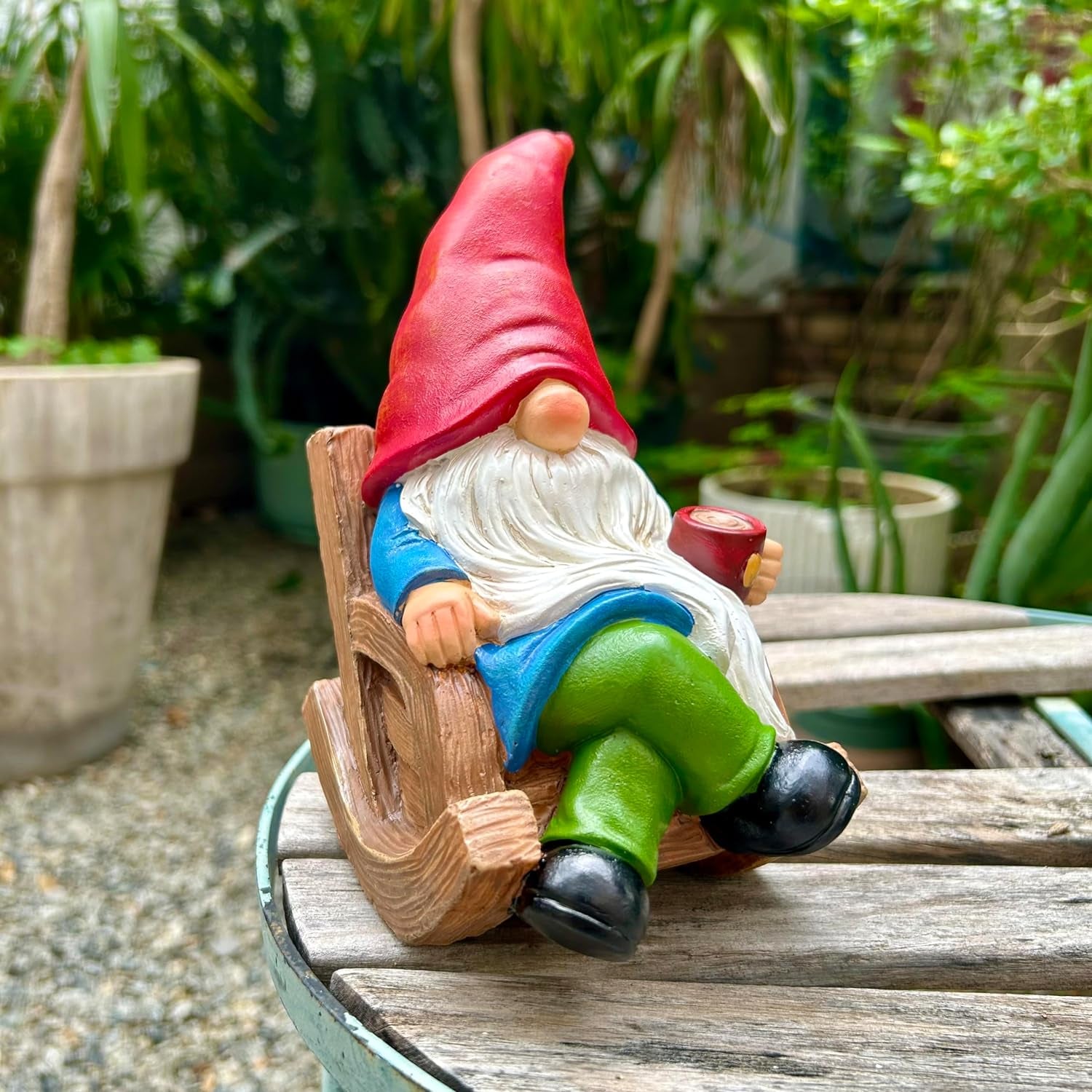 Drinking Coffee Faceless Garden Gnome
