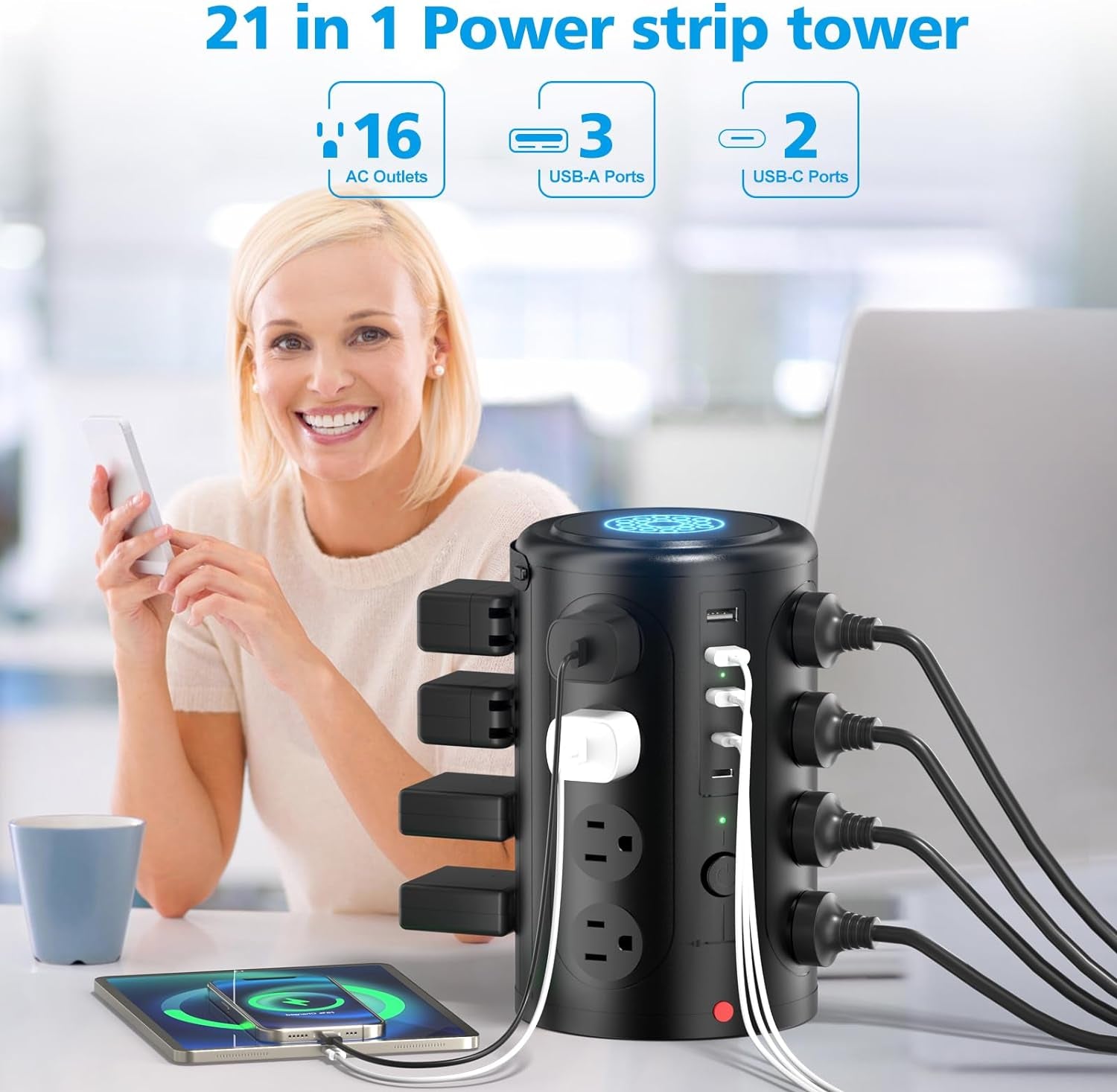 Tower Power Strip Surge Protector