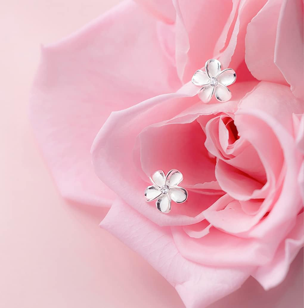Solid 925 Sterling Silver Plumeria Flower