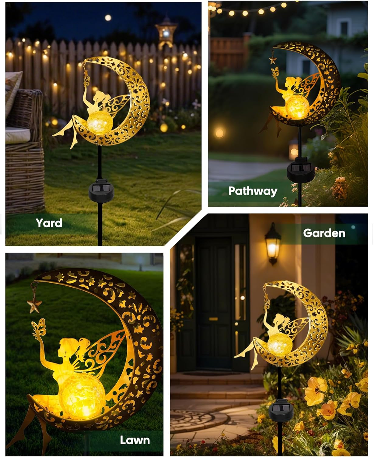 Solar Garden Statues Outdoor Decor