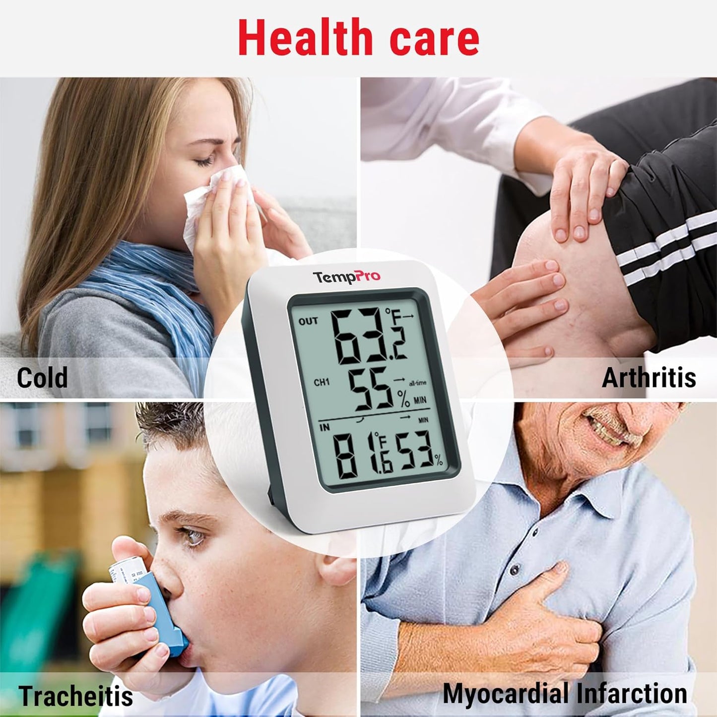 TP60 Digital Hygrometer Outdoor Thermometer Wireless