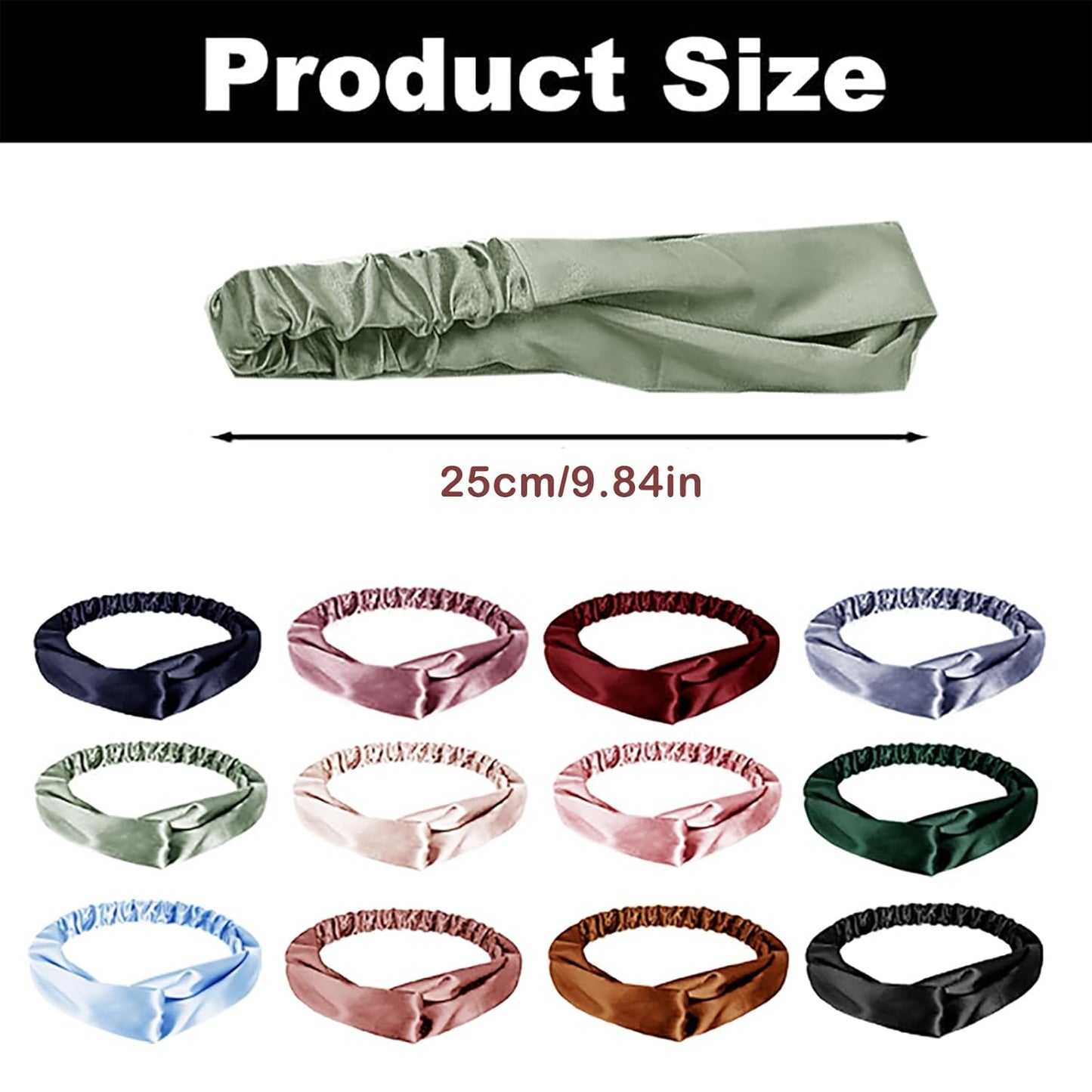 Satin Headband 6PACK Silk Headbands