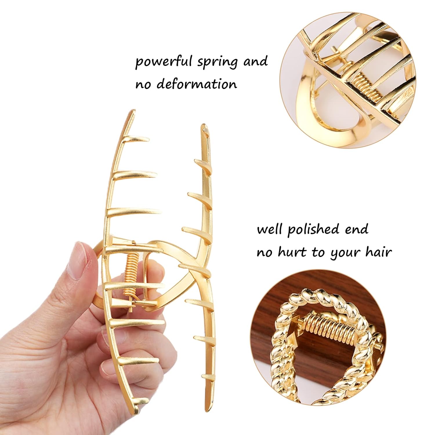 3 PCS Metal Large Claw Clips for Thick Heavy Hair