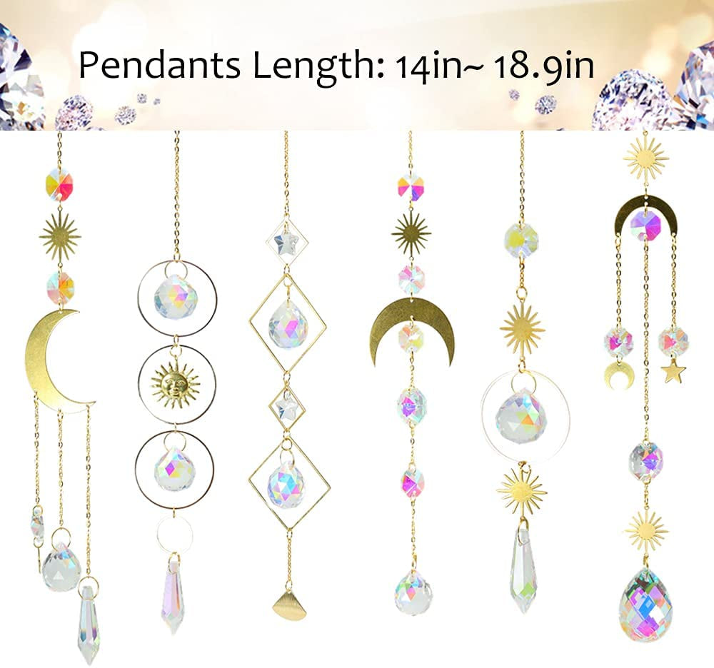 6Pieces Colorful Crystals Suncatcher