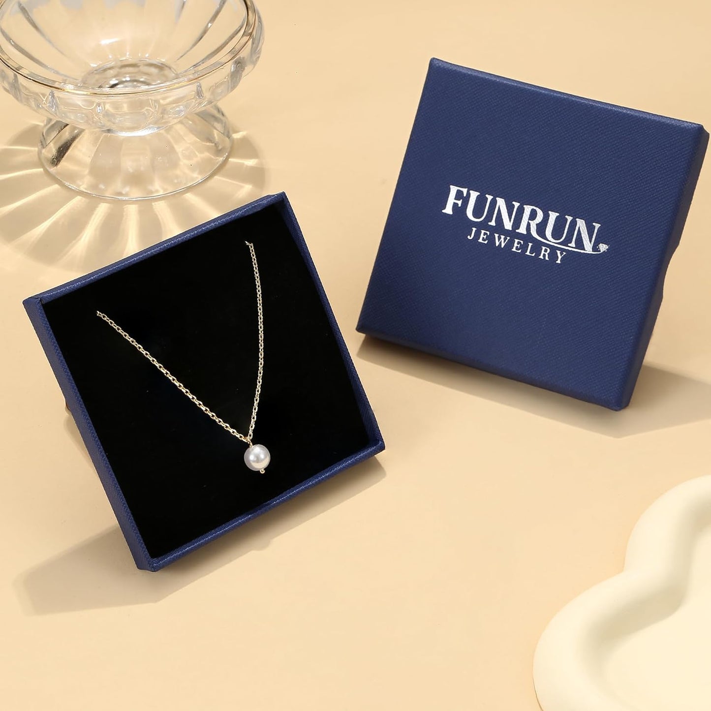 14K Gold Plated Pearl Necklace Set 