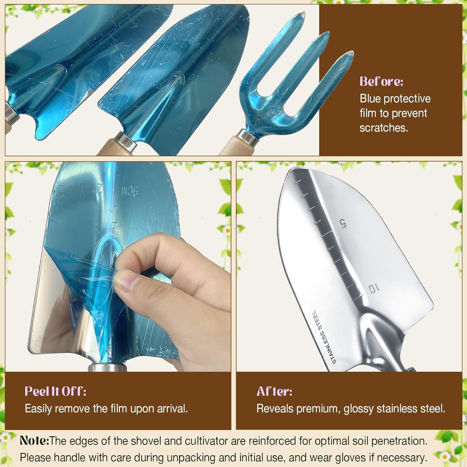 Gardening Tools 9-Piece Heavy-Duty Garden Tools Set