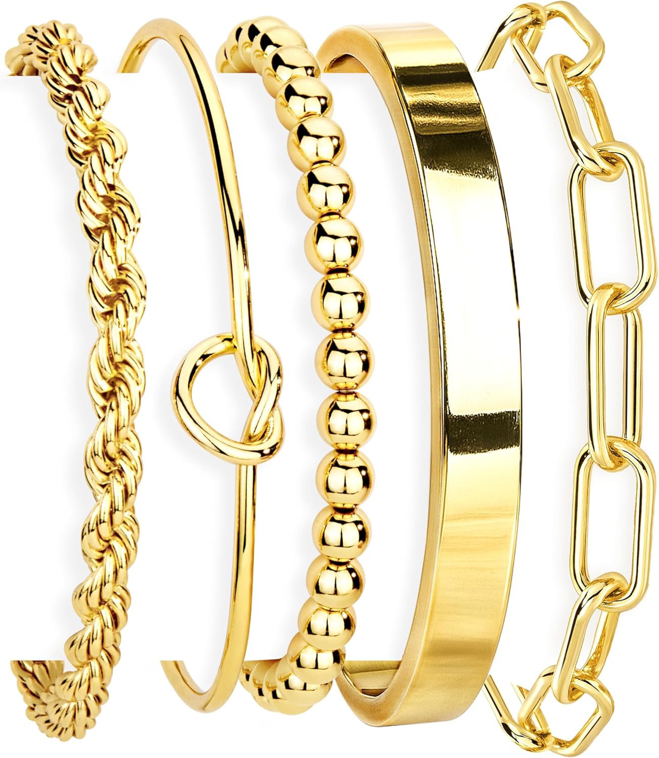 Gold Bracelets Set for Women Non Tarnish