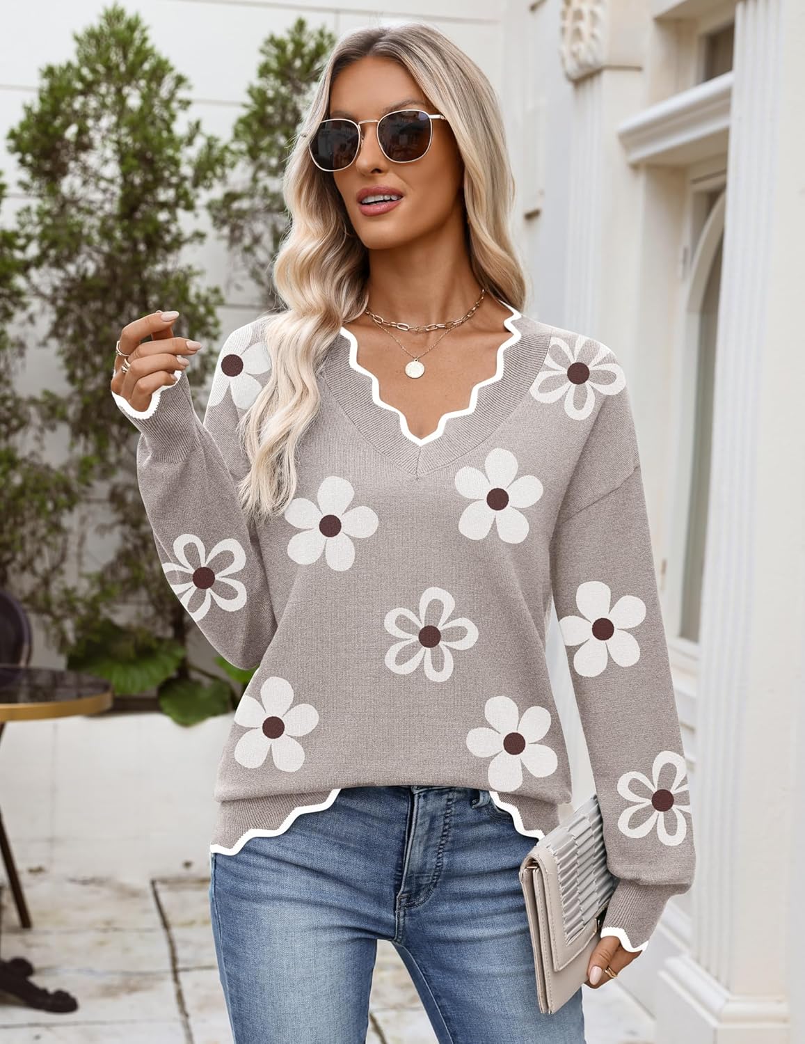 Women'S 2026 Fall V Neck Sweater Casual