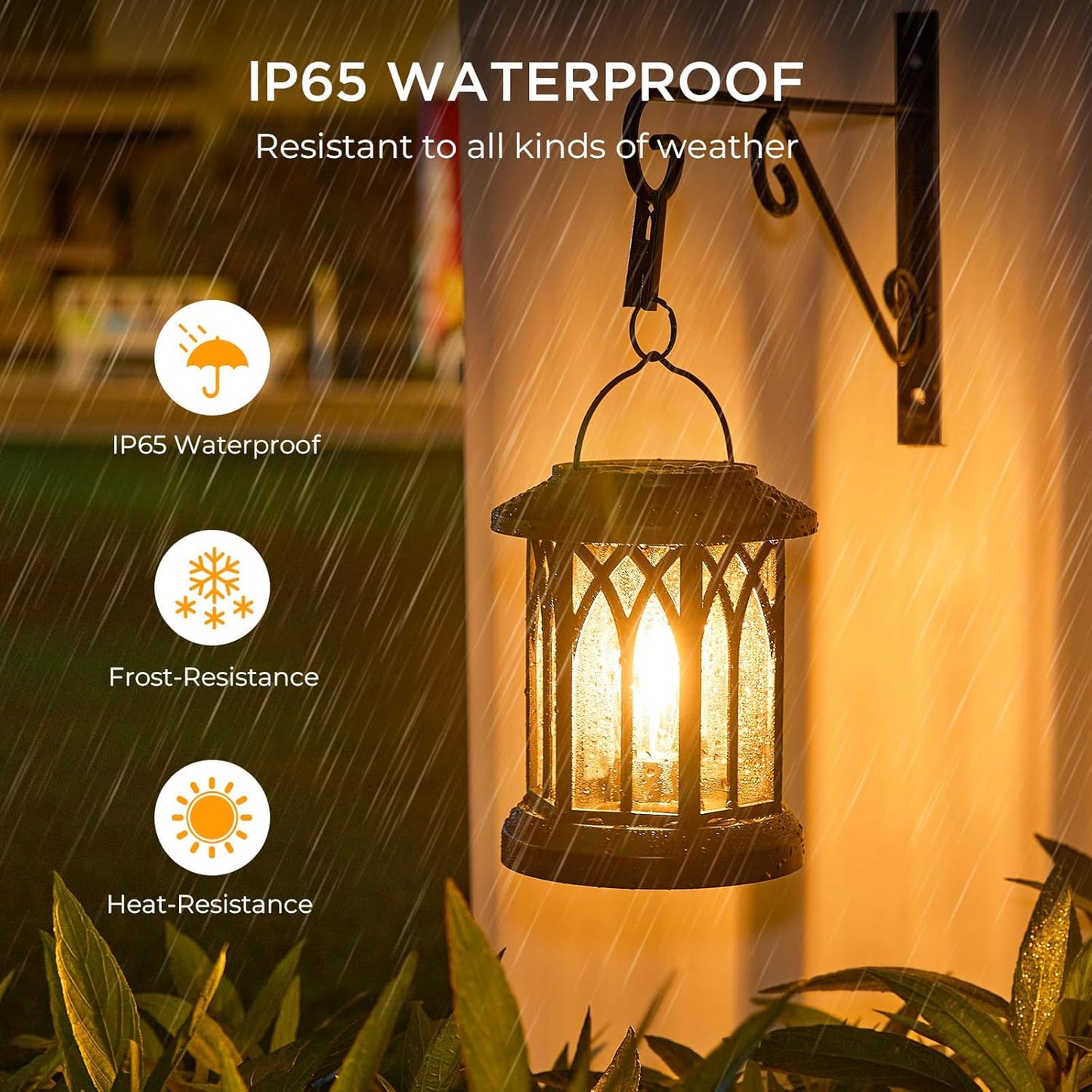 Solar Lanterns Outdoor Waterproof, Upgraded Bright