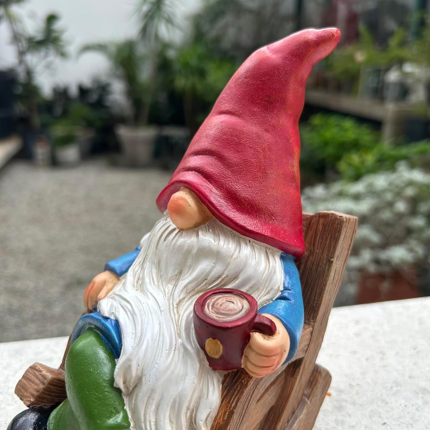 Drinking Coffee Faceless Garden Gnome