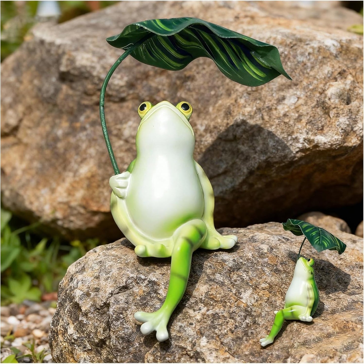 Frog Statue for Garden Umbrella,Tipsy Frog Pot Hugger