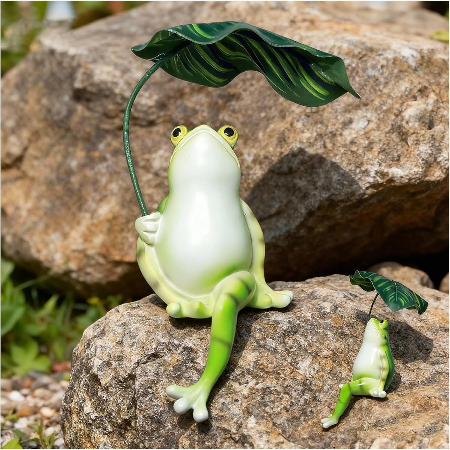 Frog Statue for Garden Umbrella,Tipsy Frog Pot Hugger