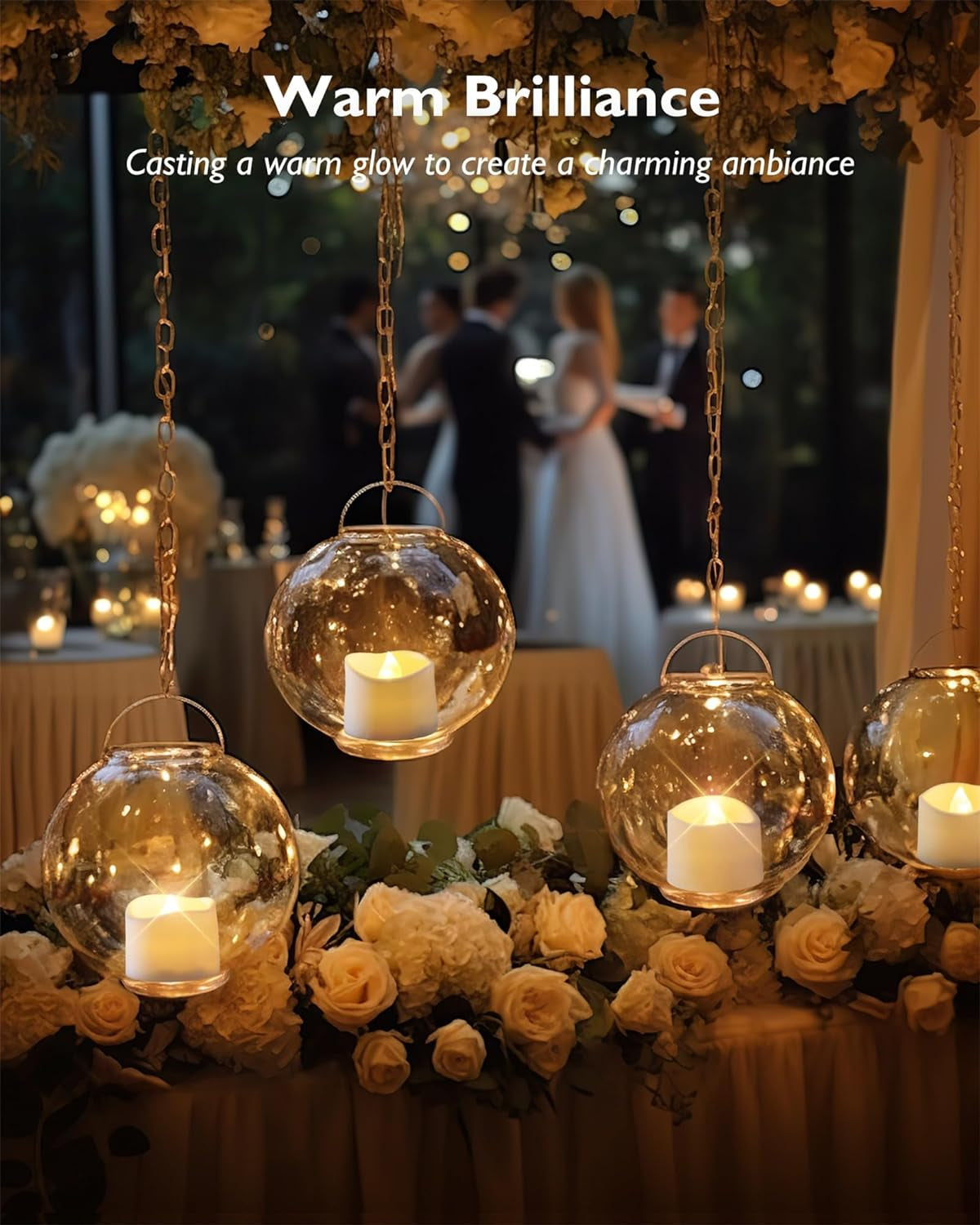 12Pcs Flickering Flameless Candle Battery Operated, 200+Hours Fake Electric LED Tea Lights for Votive, Centerpiece Table Decorations, Wedding, Aniversary, Halloween, Christmas